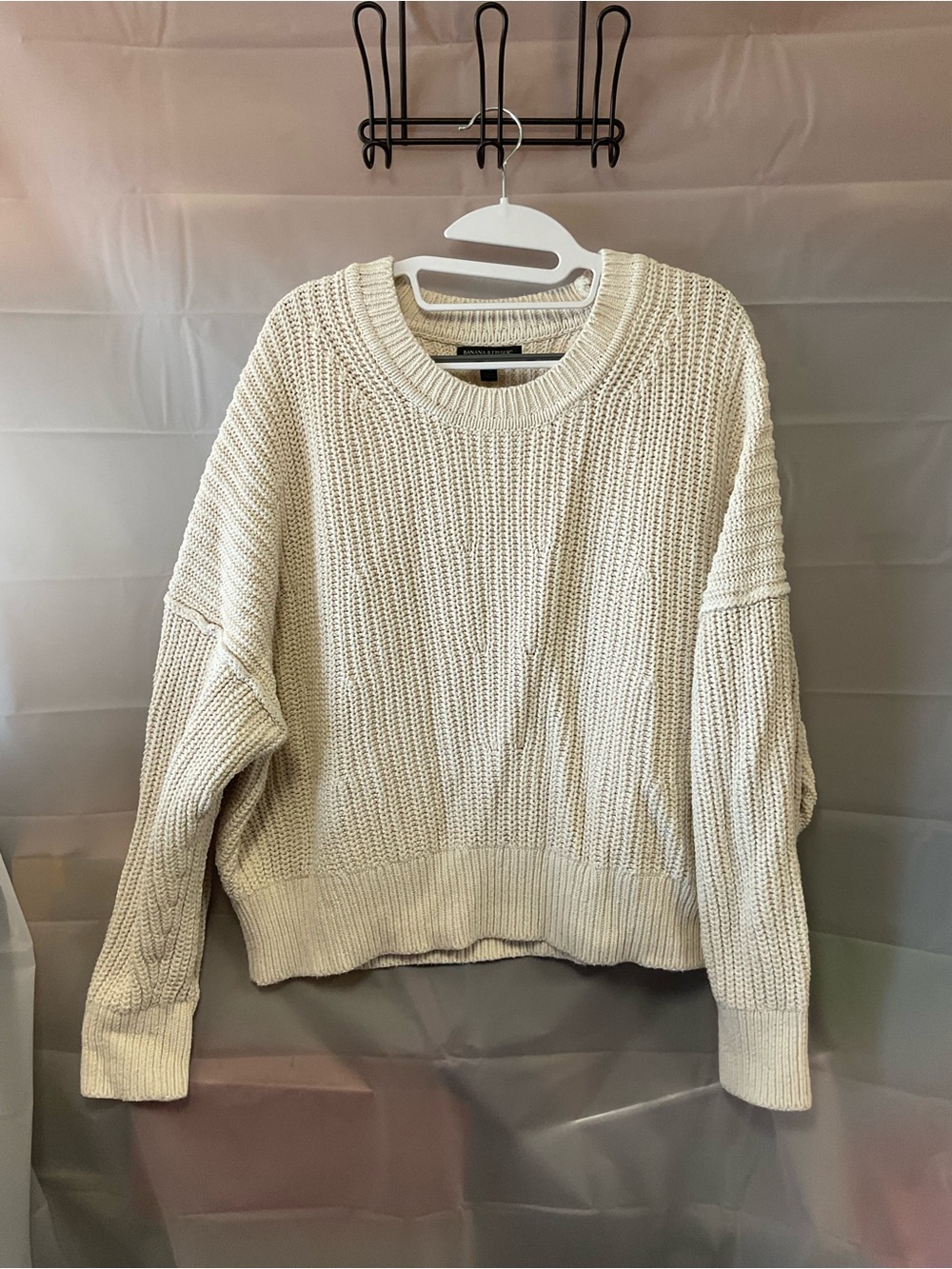 Banana Republic Cream Crewneck Knit Sweater